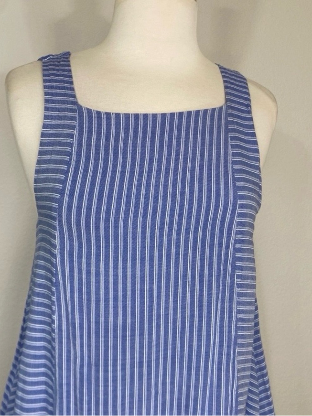 Anthropologie Holding Horses Women's Blue White Gauzy Striped Apron Dress Size S - Picture 5 of 14